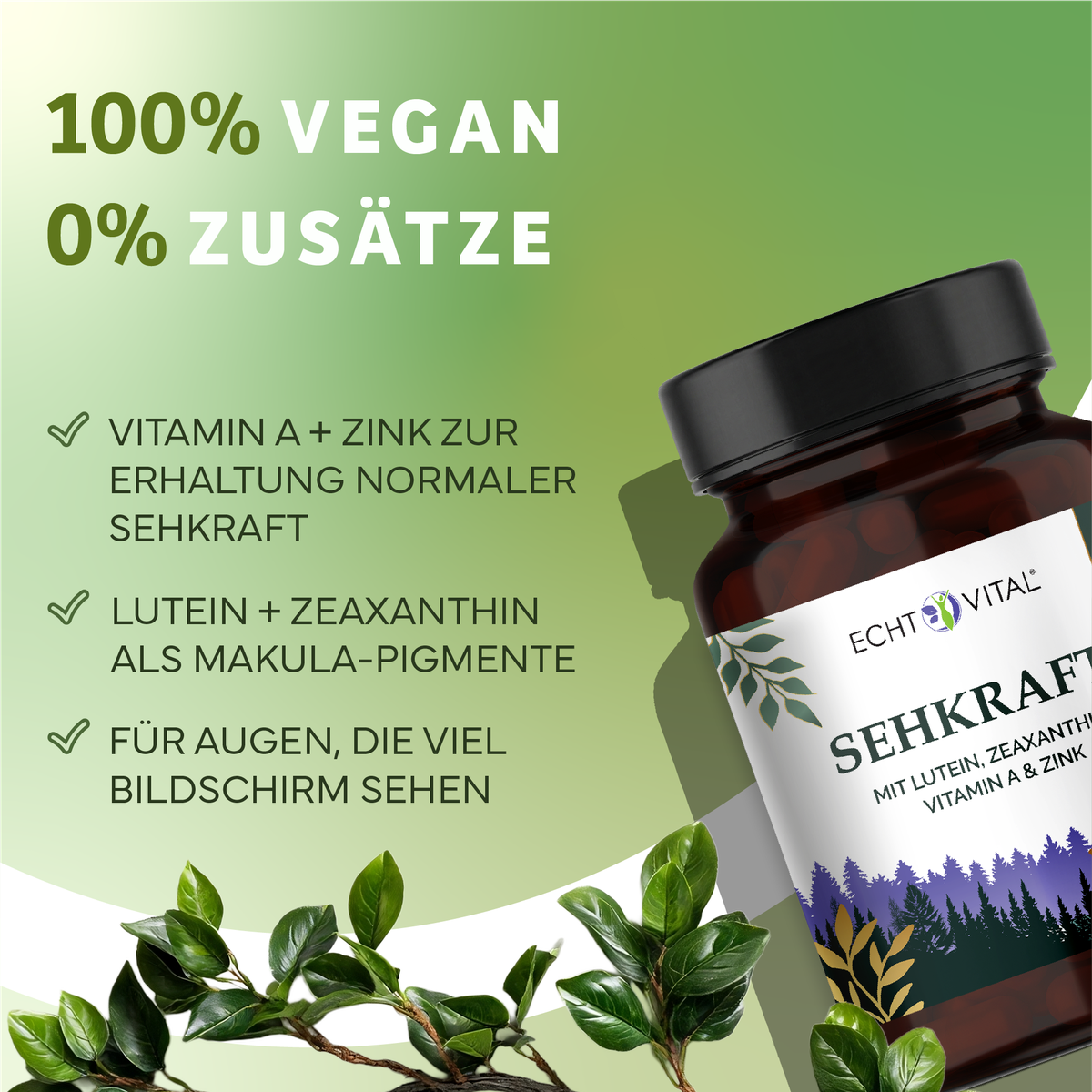Kräuterig, Kräuter, Pflanze, Werbung, Astragalus, vitamins, zinc, lutein, vision support, plant extract