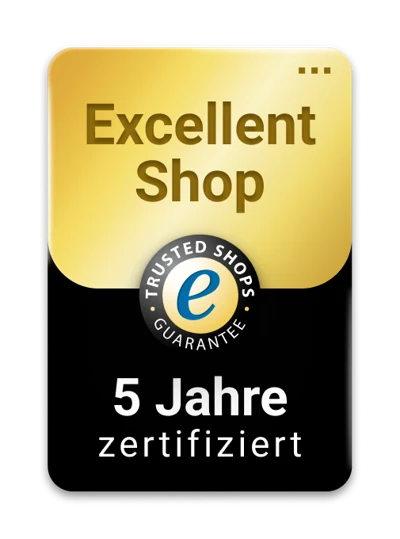Trusted Shops Excellent Shop Award - 5 Jahre zertifiziert