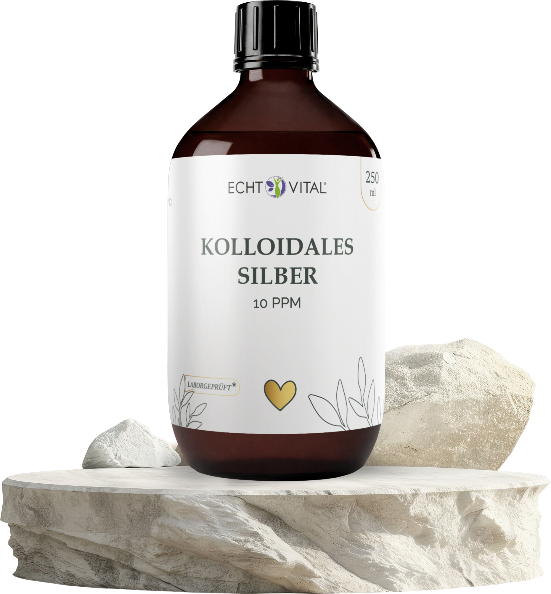 Kolloidales, Silber, 10 ppm, Laborgebrae, Flasche