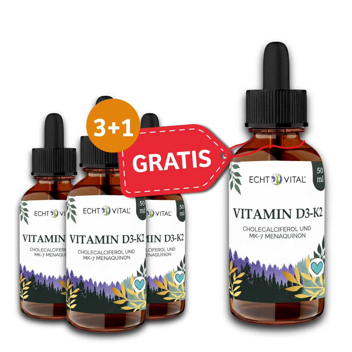 Flasche, Kosmetik, Parfüm, Kräuterig, Pflanze, Flasche, Kosmetik, Parfüm, Vitamine, Vitamin D3, K2, Cholecalciferol, Mänlichen, Vitamin D3-K2, Vitamins-Tropfen, Cholecalciferol MK-7, 50 ml, Naturkosmetik