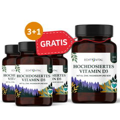 Vitamin D3 hochdosiert 3+1 Paket
