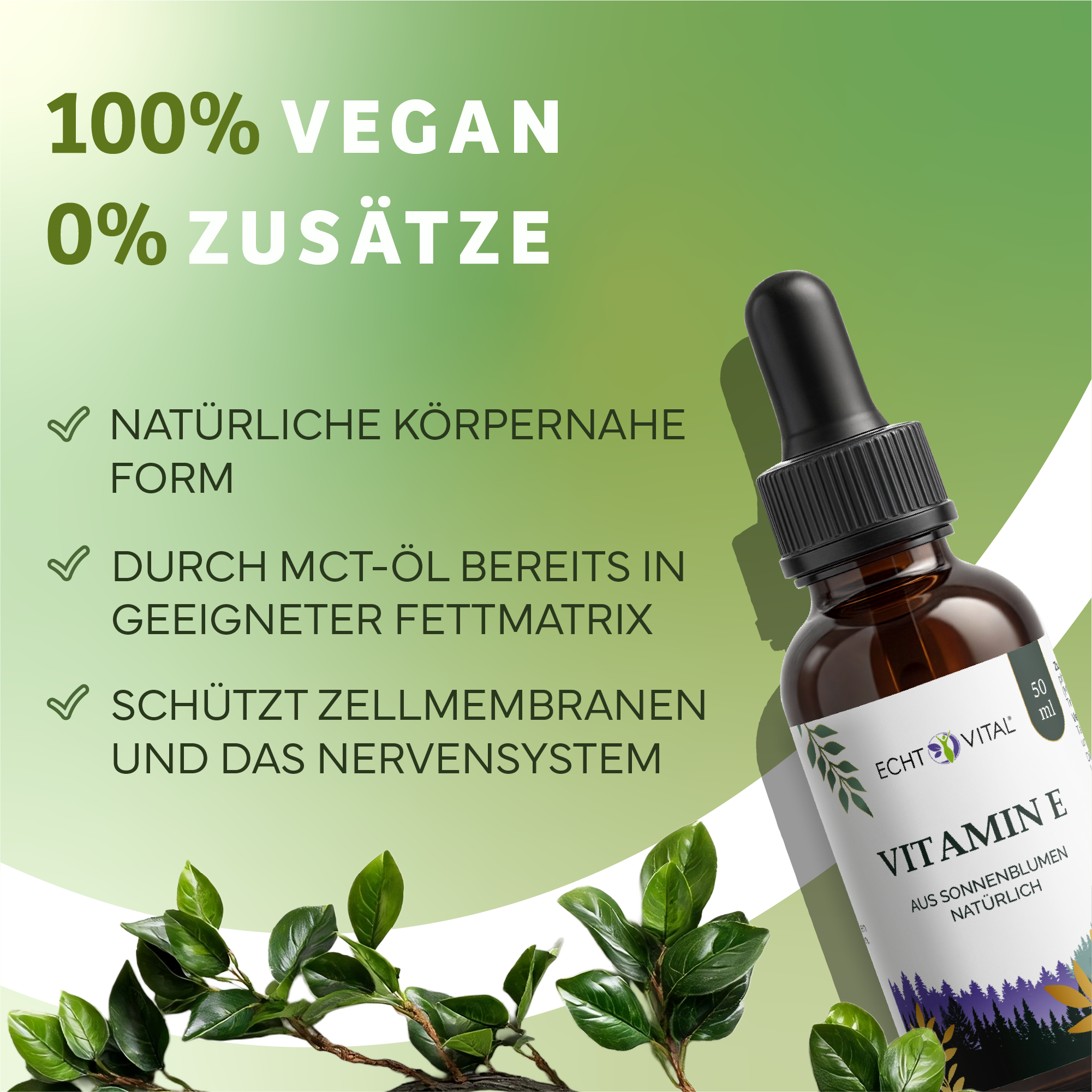 Vitamin, Tropfen, Flasche, natürlich, pflanzenbasiert