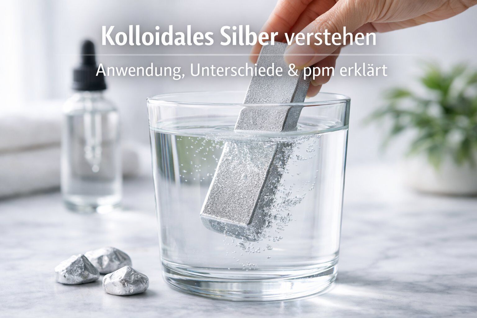 silber, kohle, kunststoff, block, schmuckmaterial, kollodales silber, silberner schmirgelblock, magnetische reinigung, glasklares wasser, silberner schleifblock
