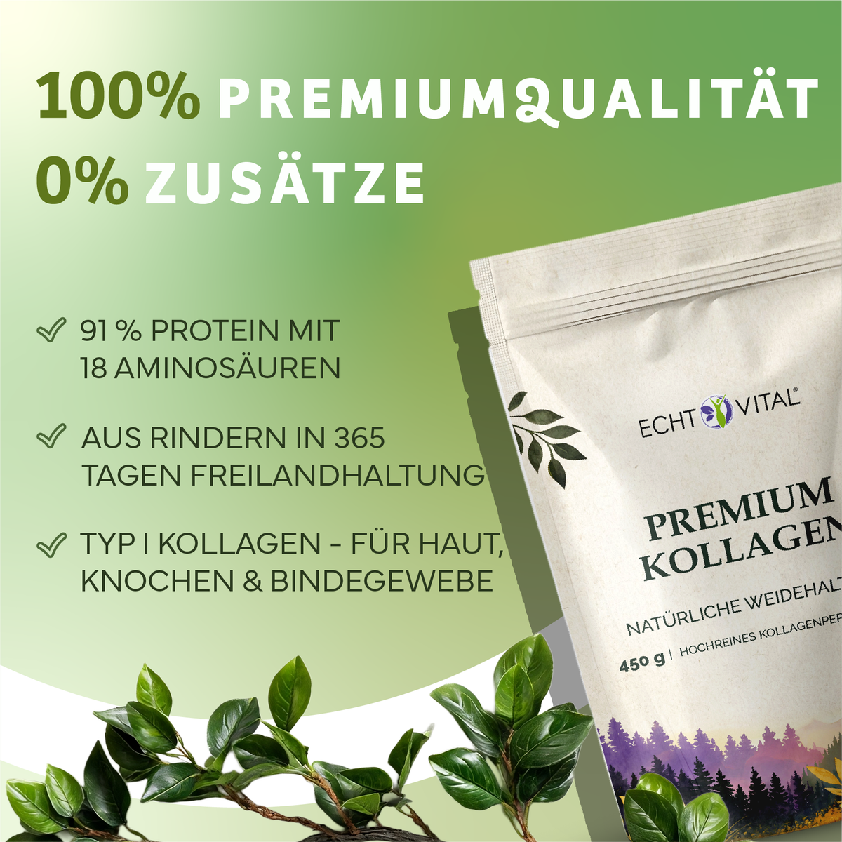 Werbung, Plakat, Kräuter, Pflanze, Werbung, Plakat, Kräuter, Pflanze, Kollagen, Protein, Nahrungsergänzung, Gesundheit, Paketgröße-450g, Kollagen, Nahrungsergänzung, Paket/Beutel, Grün, Naturkosmetik