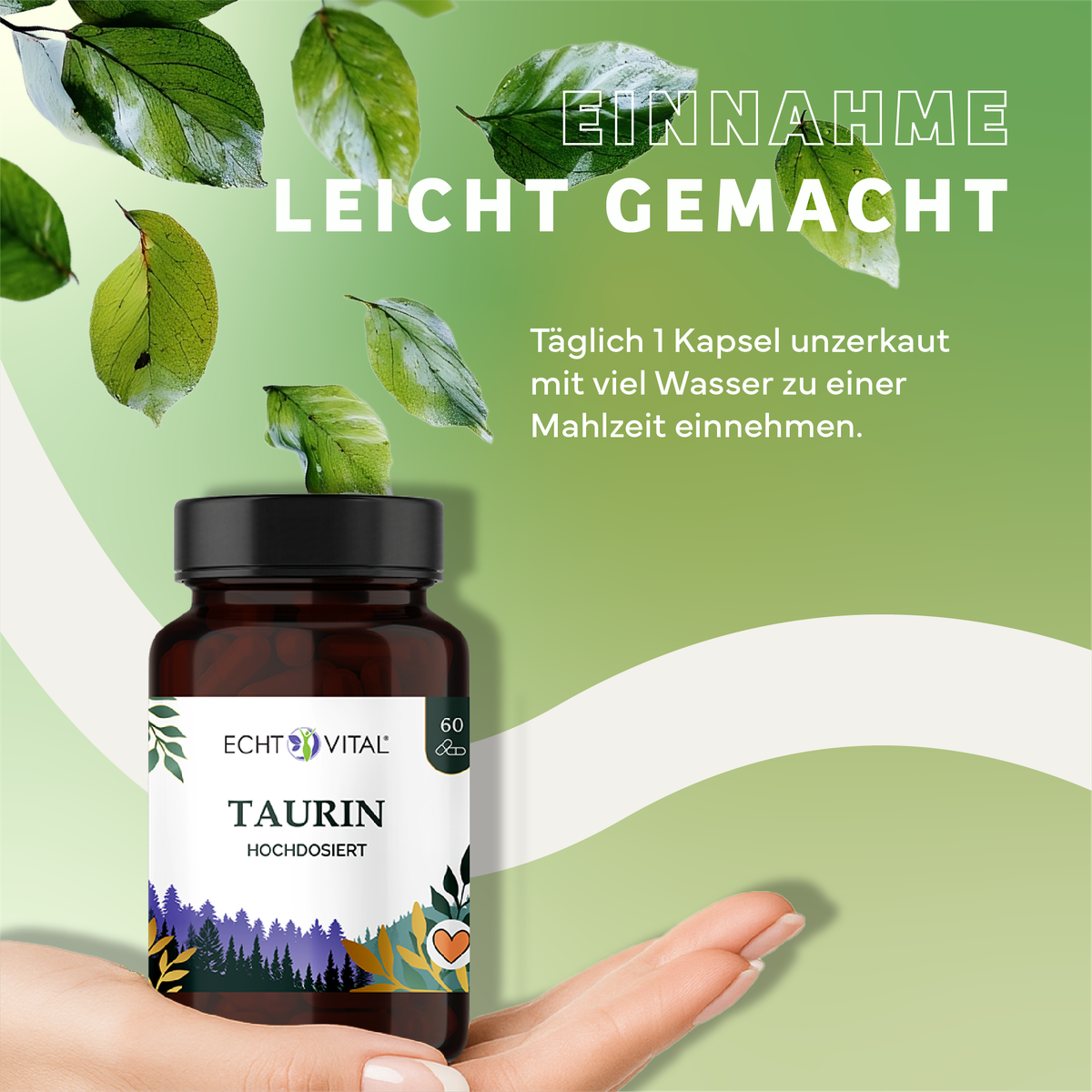 taurin, hochdosiert, kapseln, bodenfarbig, ehgtvital