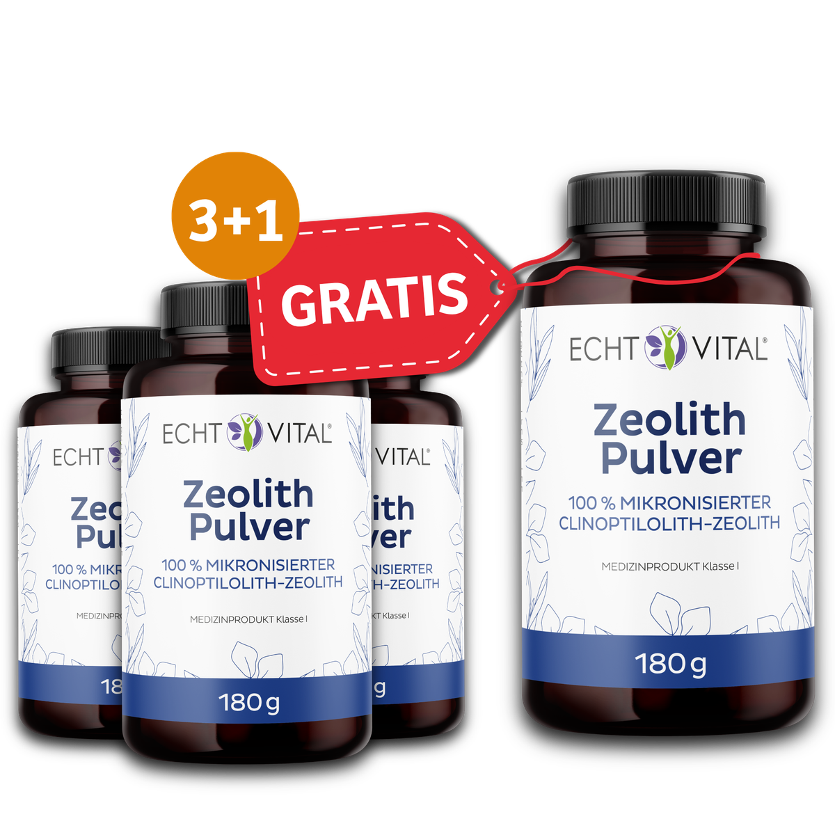 Zeolith Pulver, 180 g, Kapseln, mikronisiert, Gratis 3+1, Zeolith Pulver, 180 g, Kapseln, Mikronisiert, Gratis Zugabe