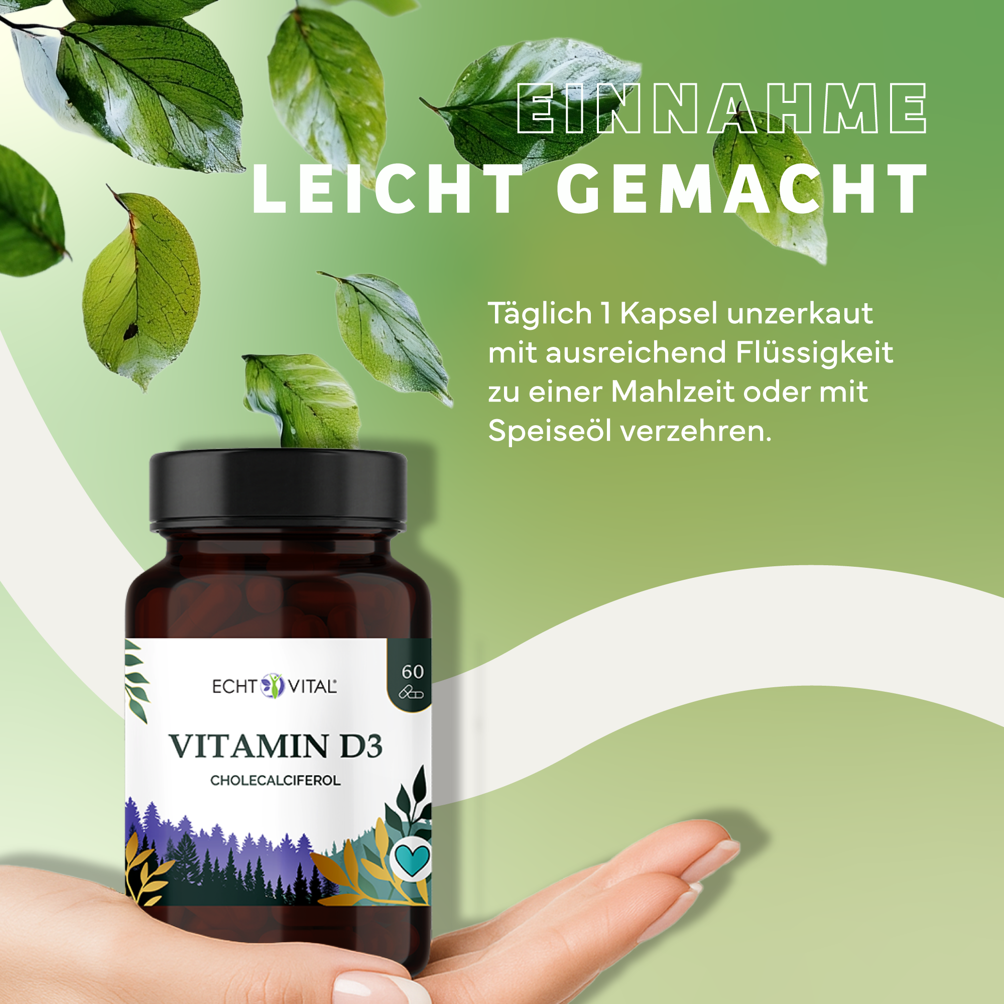 Kräuterig, Kräuter, Werbung, Astragalus, Blatt, Vitamin D3, Cholecalciferol, Kapsel, Nahrungsergänzung, Flasche