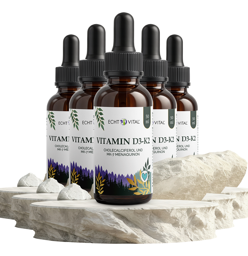 Vitamin D3 - K2 Tropfen natürlich - ECHT VITAL Premium Qualität