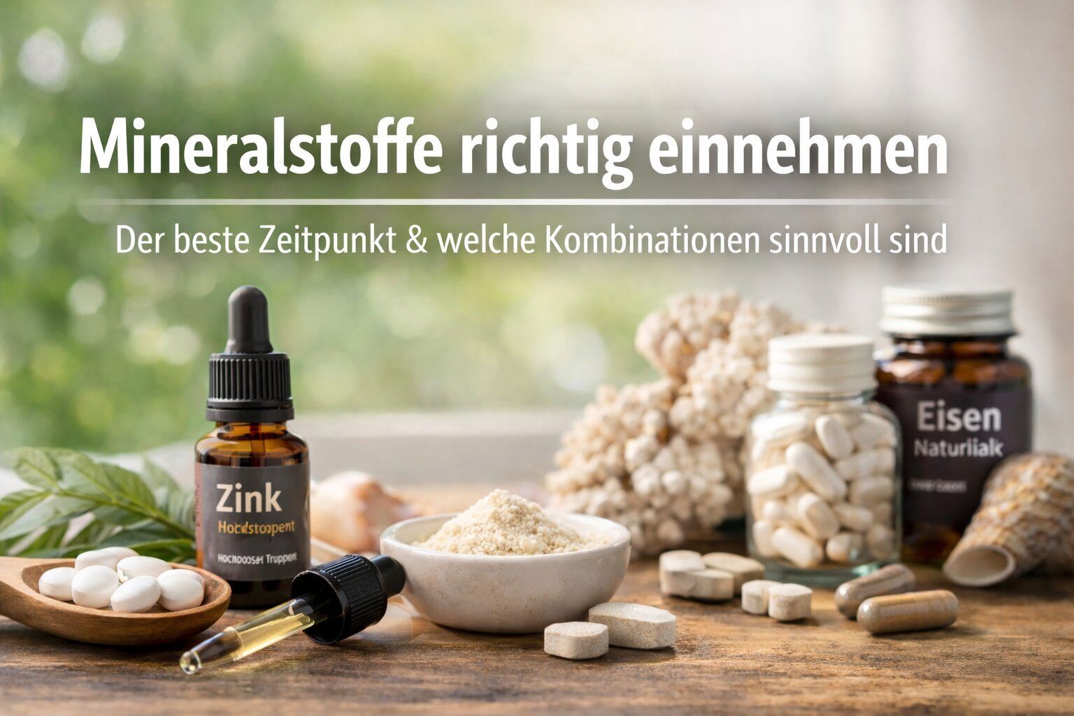 Mineralstoffe, Zink, Eisen, Pulver, Kapseln, Mineralstoffe, Nahrungsergänzung, Pillen, Pulver, Tropfen