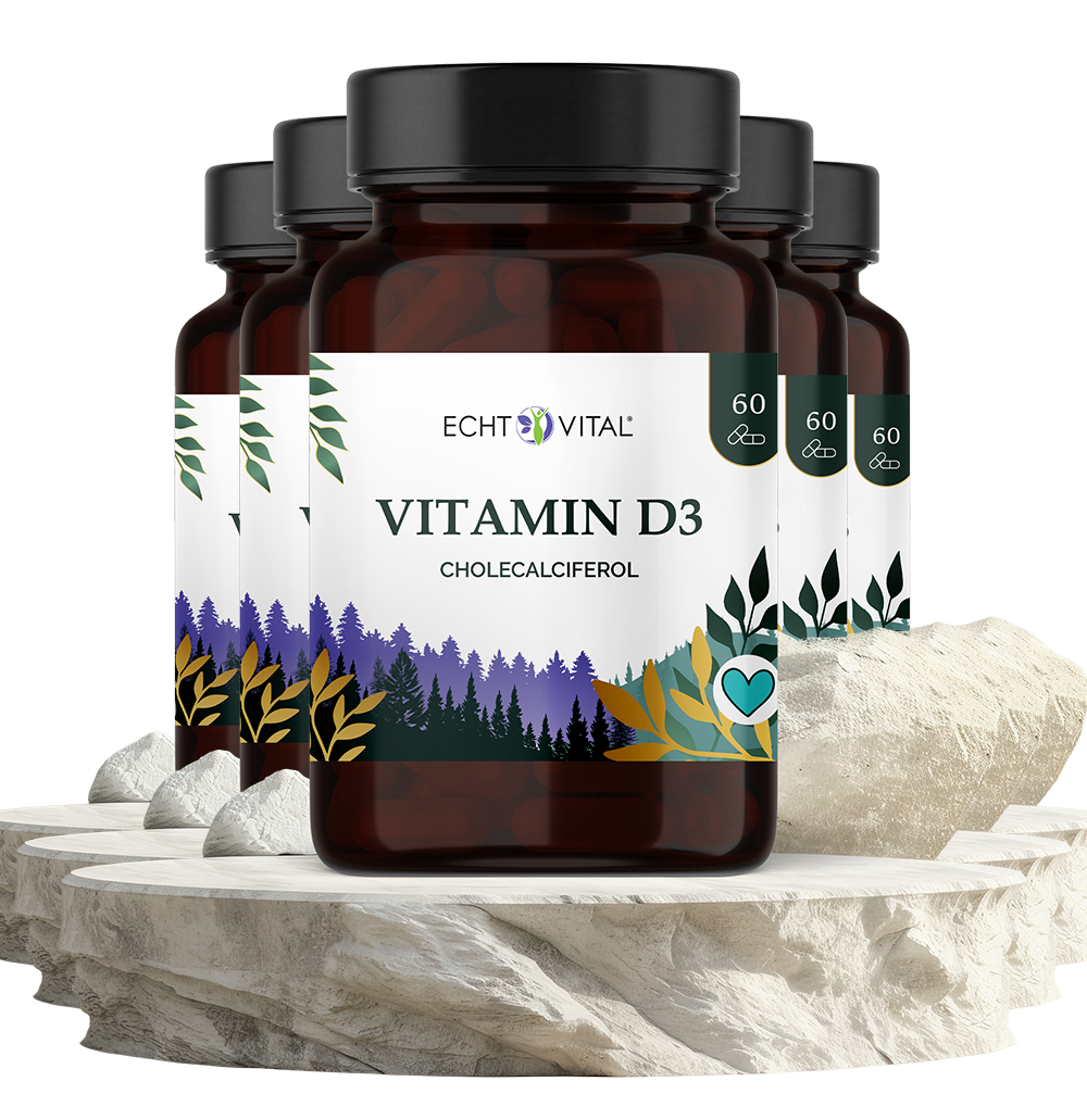 Vitamin D3 Kapseln natürlich - ECHT VITAL Premium Qualität
