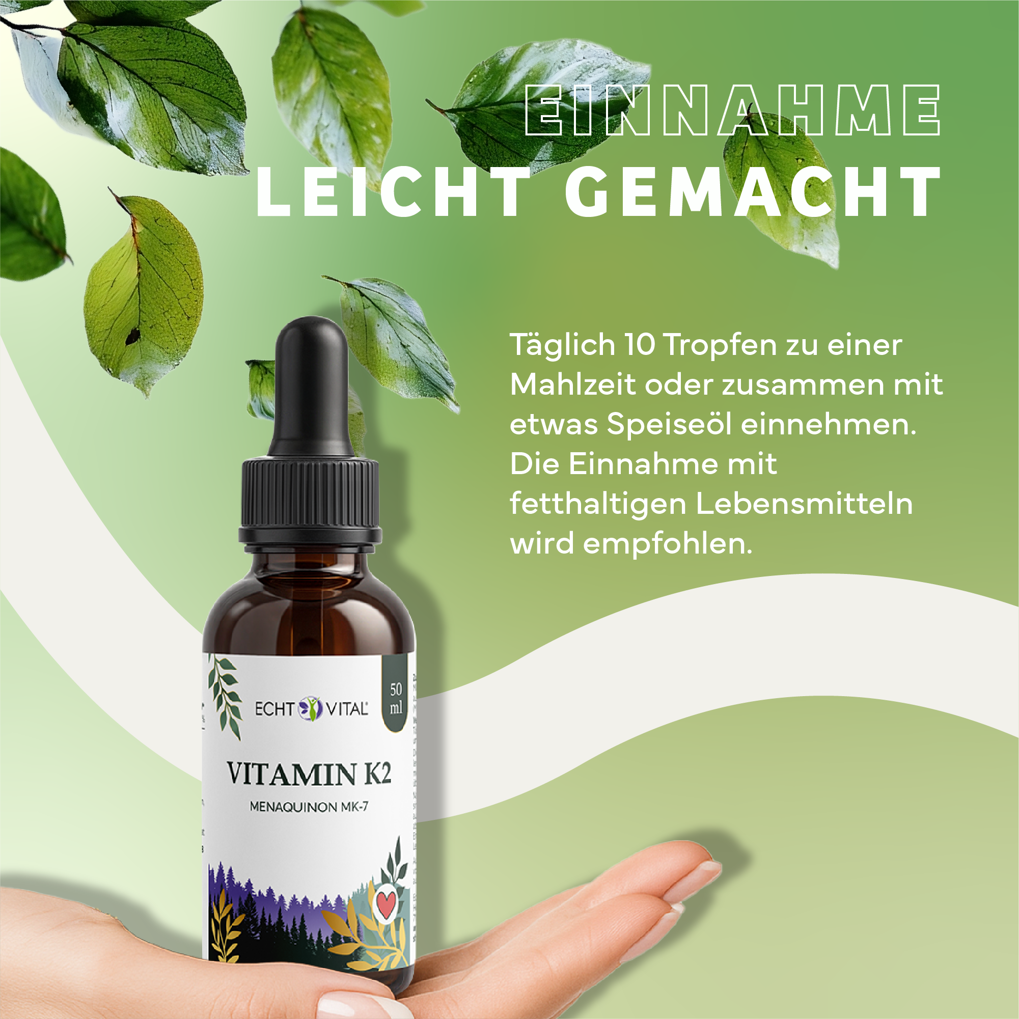 Vitamin K2, Tropfen, Flasche, Menge 50 ml, Ernährungsergänzung