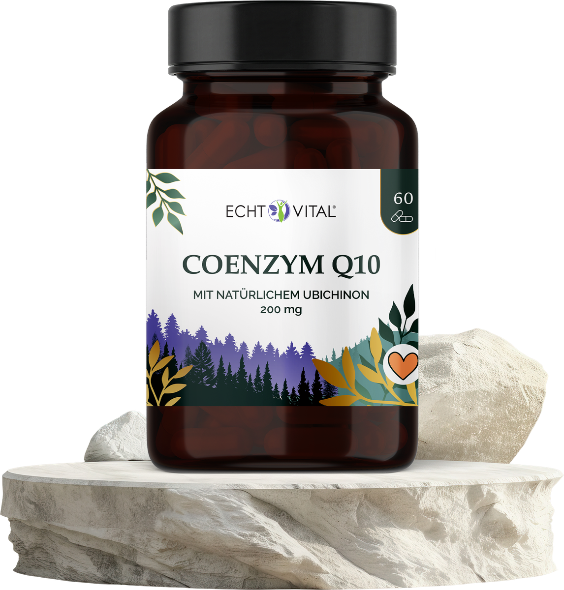 Kräuterig, Kräuter, Pflanze, Astragalus, Blume, Coenzym Q10, 200 mg, Kapseln, Nahrungsergänzung, Ubichinon