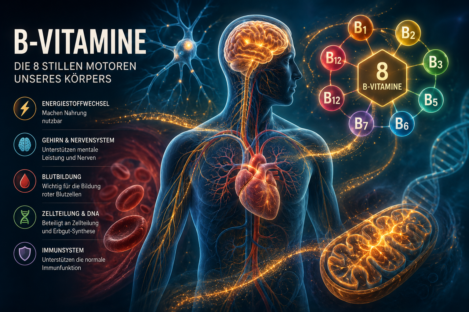 B-Vitamine, Vitamine, Biologie, Gehirn, Herz