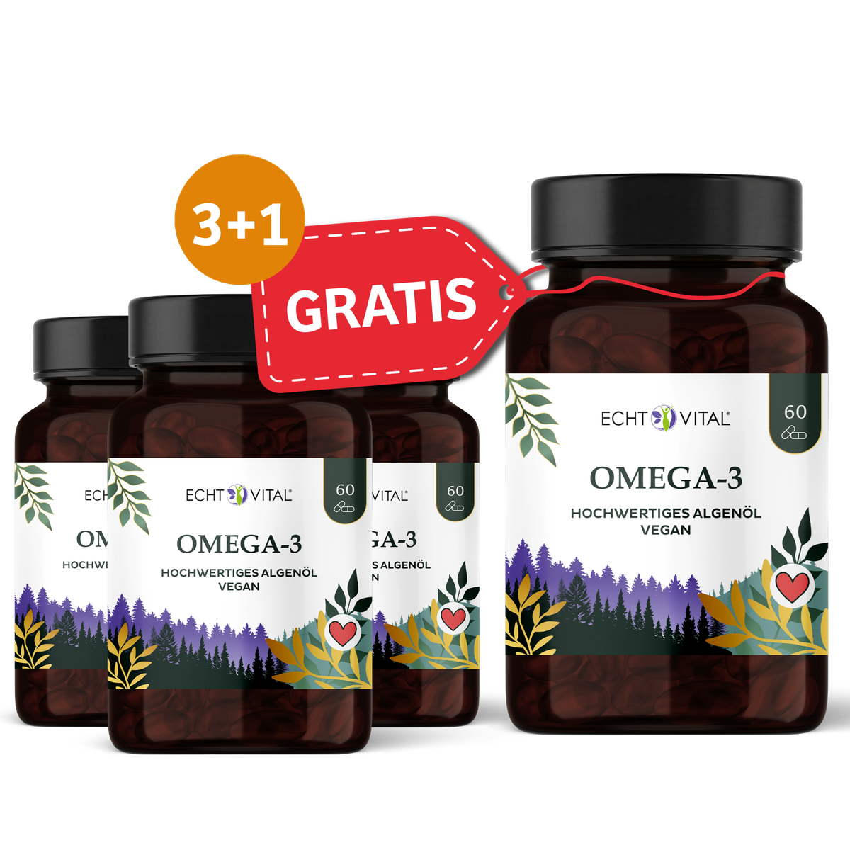 Essen, Würzen, Sirup, Kräuterig, Kräuter, Pflanze, Omega-3, Hochwertiges Algenöl, Vegan, Kapseln, 60 Stück, Omega-3, Hochwertiges Algenöl, Vegan, Kapseln, 60 Stück