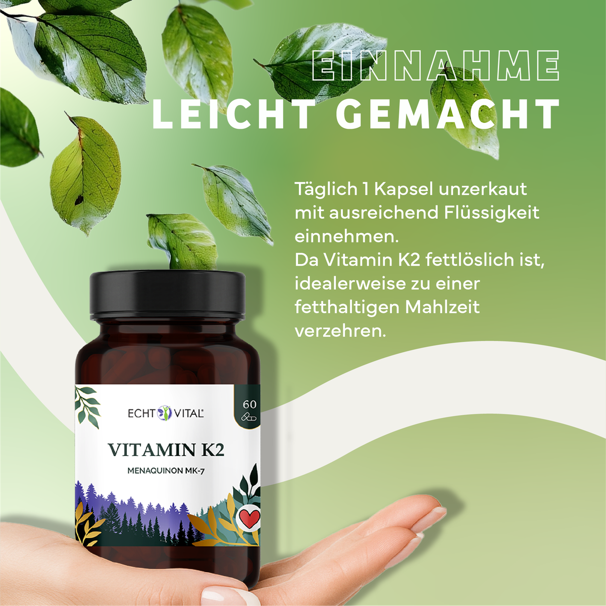 Vitamin K2, Nahrungsergänzung, Tabletten, Flasche, Kapseln