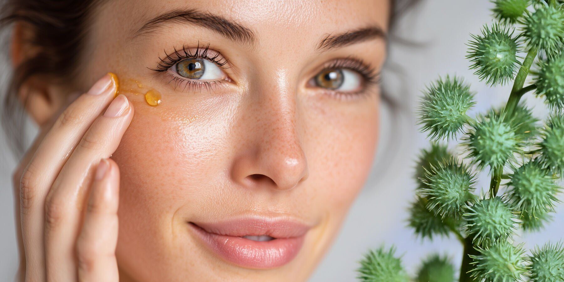 haut, gesicht, peeling, serum, pflanze