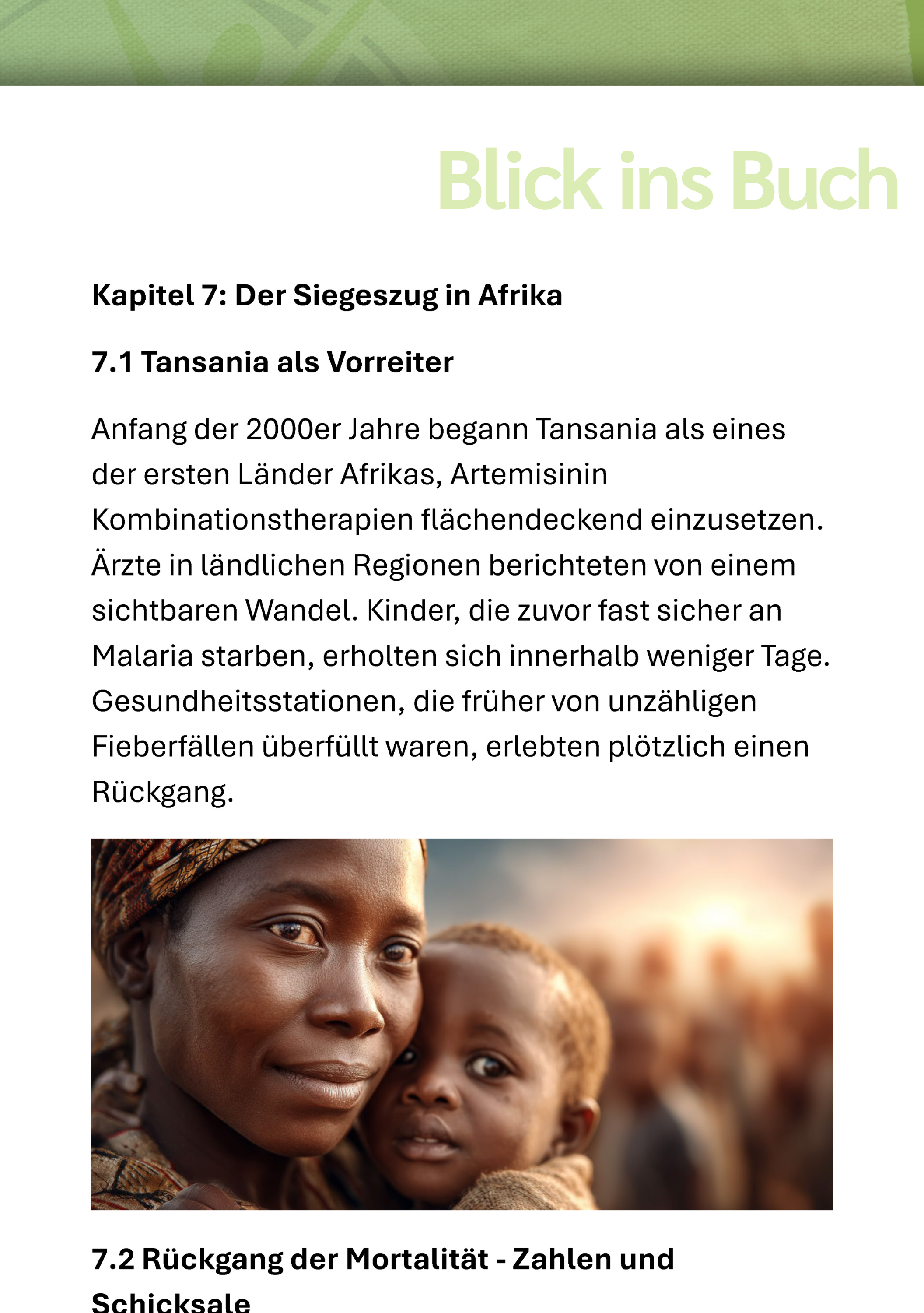 Seite, Text, Werbung, Plakat, Buchseite, Kapitelüberschrift, Artikeltext, Bild von Mutter und Kind, Bilder mit Text