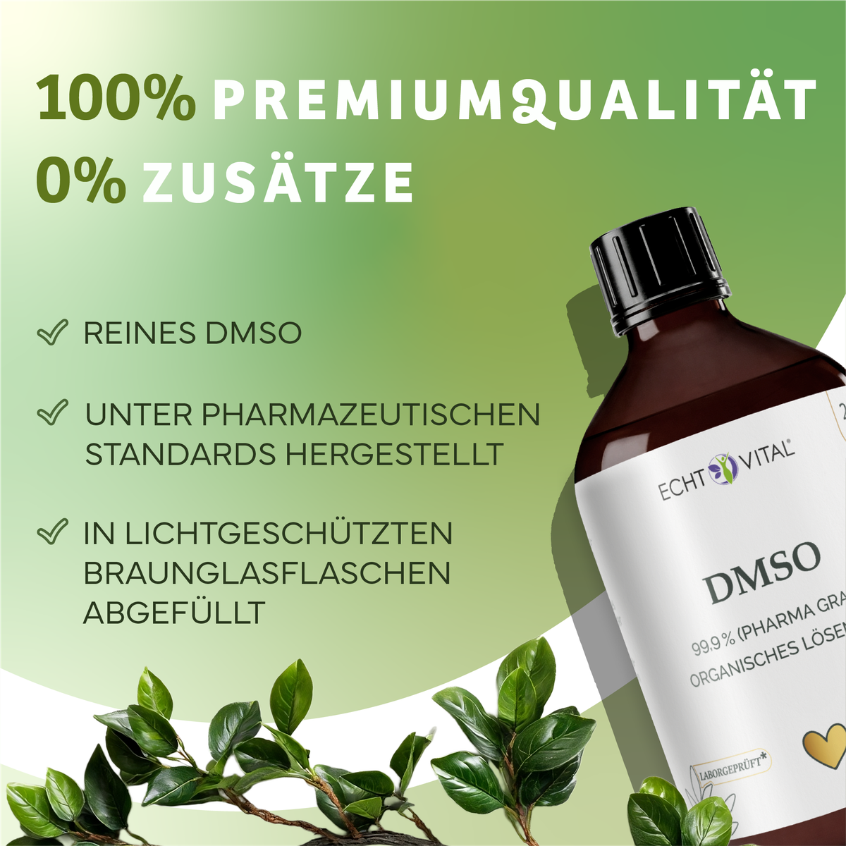 Kräuter, Werbung, Plakat, Flasche, DMSO, Flasche, Pharmazeutisch, Organische Lösung, Grüne Pflanzen, DMSO, Lösung, Flasche, Pharmazeutisch, Antioxidans
