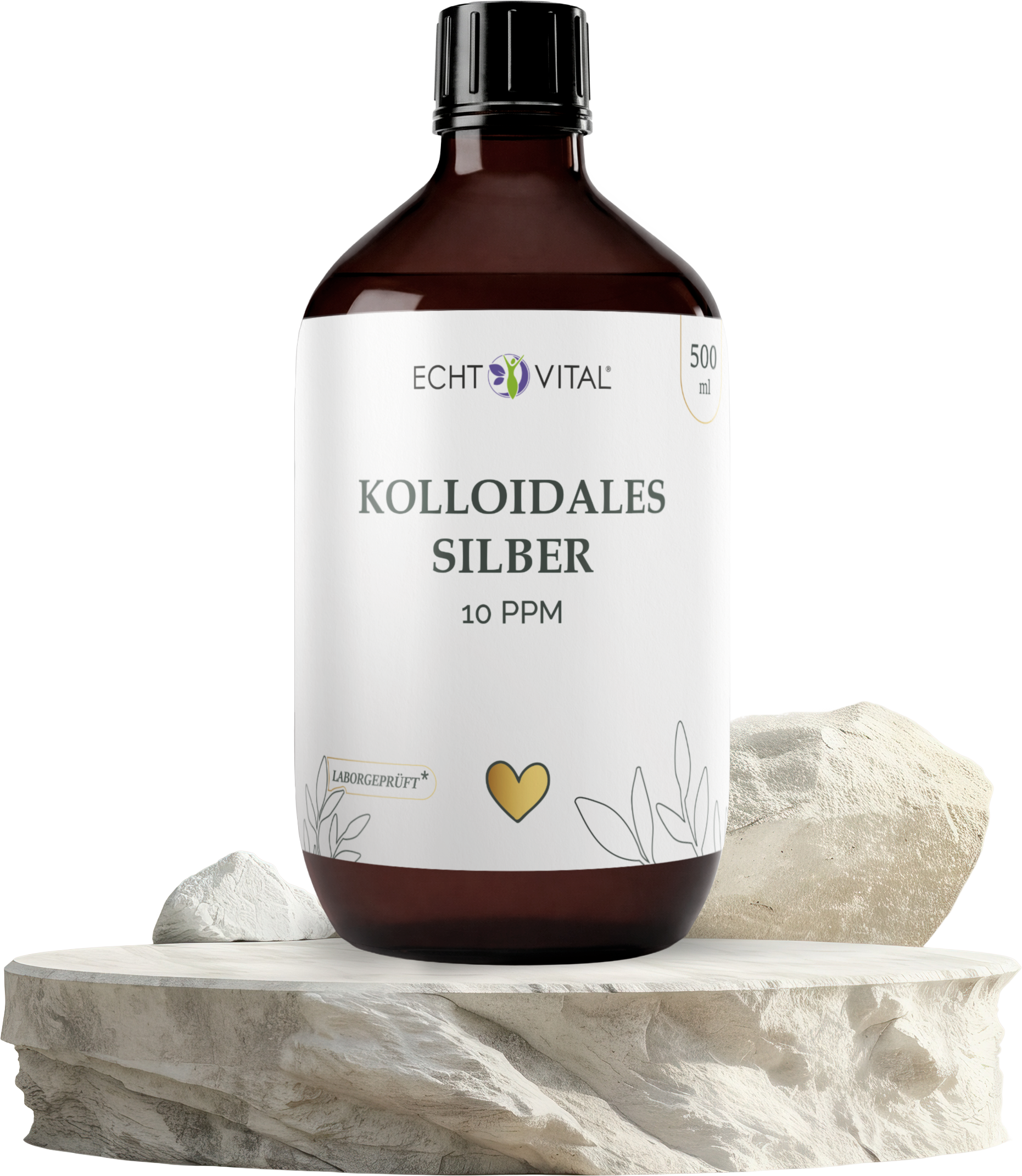 Kolloidales Silber, Kolloidales Silber 10 PPM, Flasche 500 ml, Laborprodukt, Silberlösung