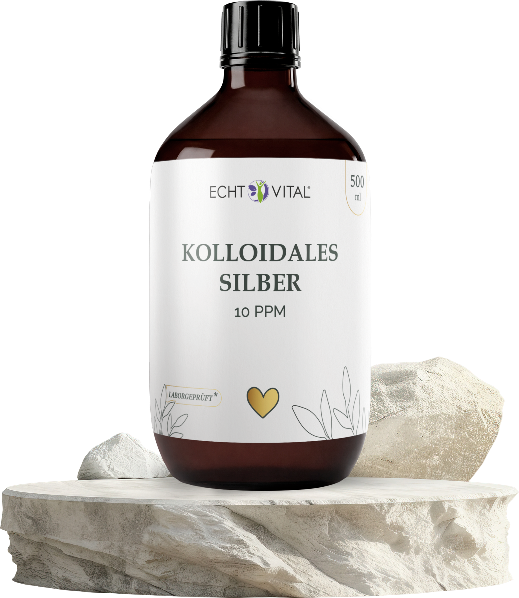 Kolloidales Silber, 500 ml, Arzneimitteltonik, 10 PPM, Laborgeprüft, Kolloidales Silber, Kolloidales Silber 10 ppm, 500 ml, Laborgeprüft, Flasche braun