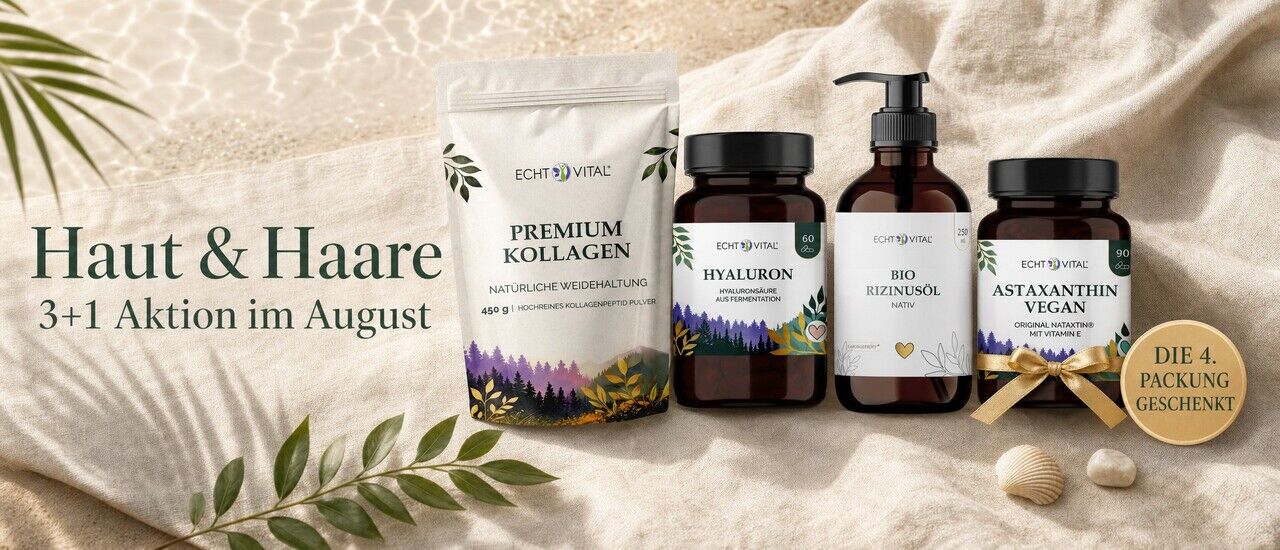 Haut-&-Haare-Aktion: 4 erhalten, nur 3 bezahlen. Die 4. Packung schenken wir dir.