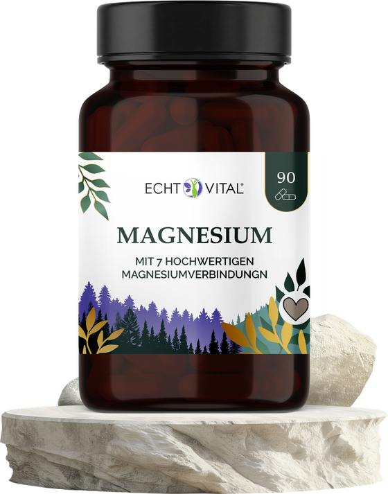 Echt Vital Magnesium Komplex mit 7 hochwertigen Magnesiumverbindungen, 90 Kapseln