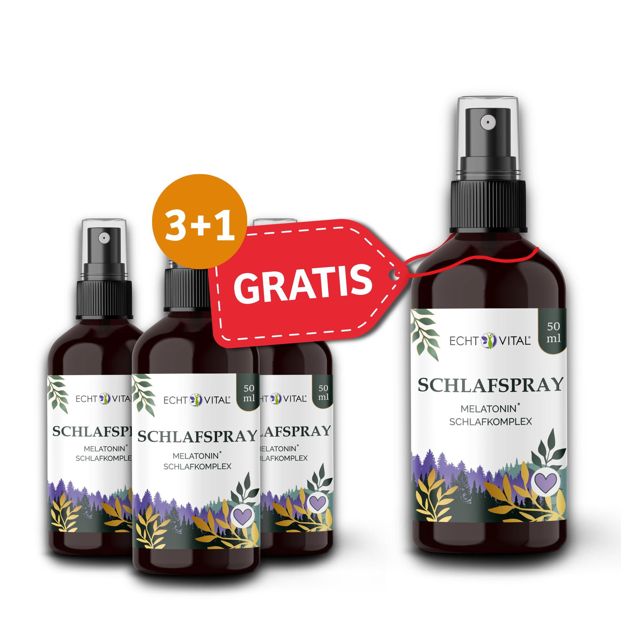 Schlafspray, Melatonin, Schlafkomplex, 50 ml, Gratiskampagne