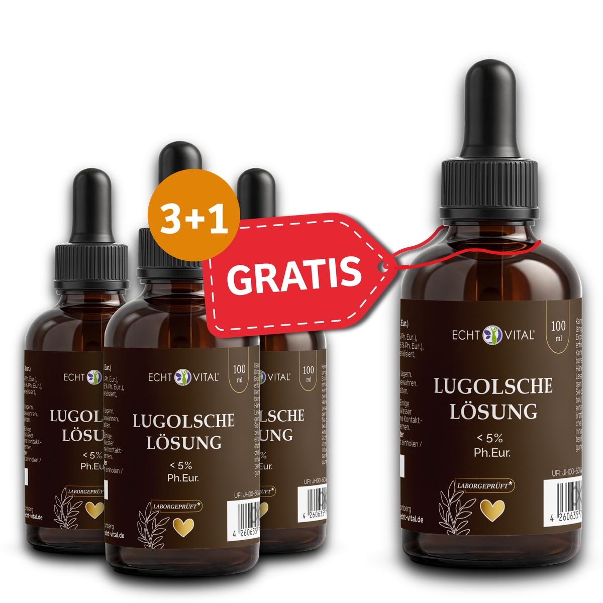 Lugolsche Lösung, Lösung, Tropfen, Flasche, Hautverträglich, Lugolsche Lösung, Lösung, Nahrungsergänzungsmittel, Pipette, Braune Flasche