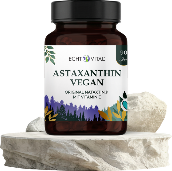 Echt Vital Astaxanthin vegan, 90 Kapseln mit original NATAXTIN und Vitamin E