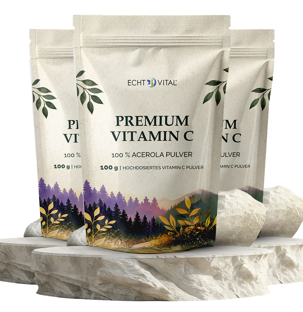 Werbung, Plakat, Puder, Vitamin C powder, Acerola powder, Nahrungsergänzung, Diät-Ergänzung, 100 g