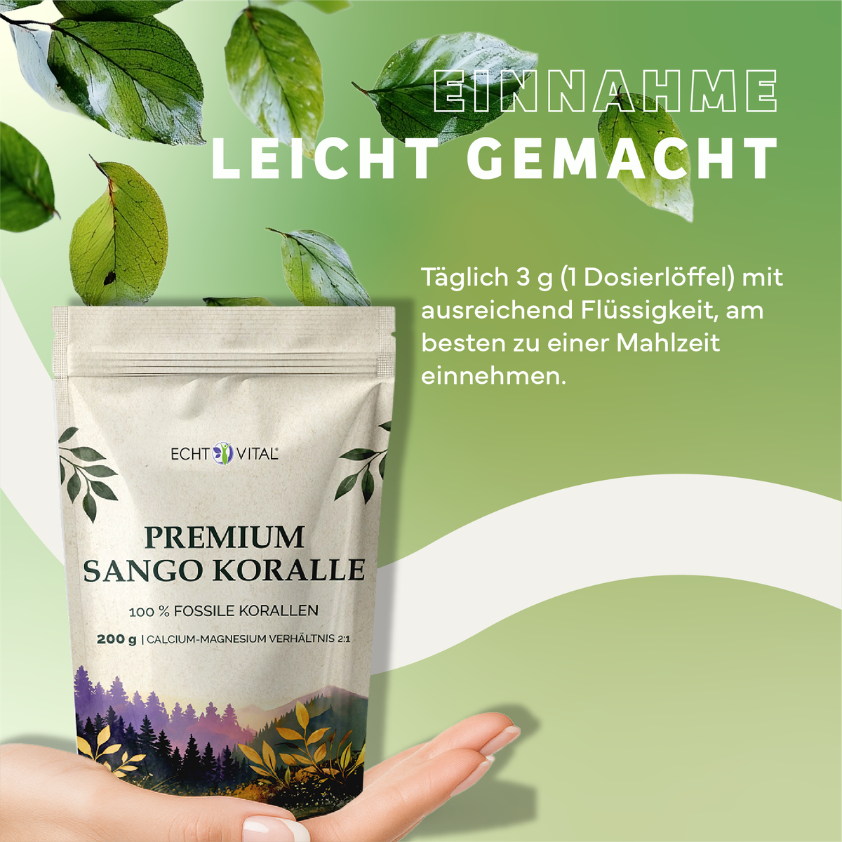 Kräuter, Werbung, Plakat, Blatt, Sango-Koralle, Koralle, Nahrungsergänzung, 200 g, Beutel, Korb-Packung, Sango Koralle, 200 g, Korbale Pflanzliche Ergänzung, Naturprodukt